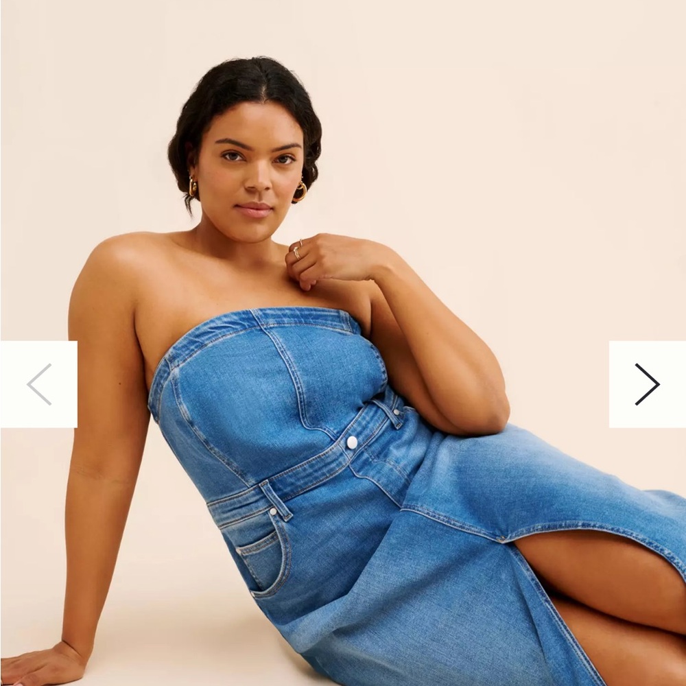 Strapless Denim Top